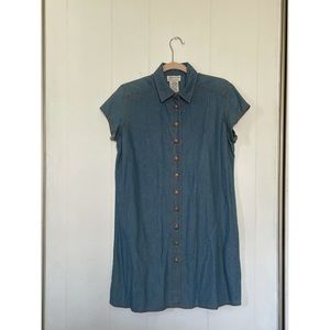 Vintage retro denim button front dress